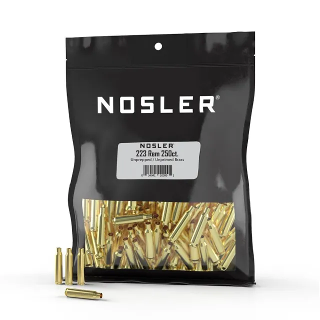 Nosler Unprimed Unprepped Brass .223 Rem 250 Count Bulk Packaging - Nosler - 223 Rem