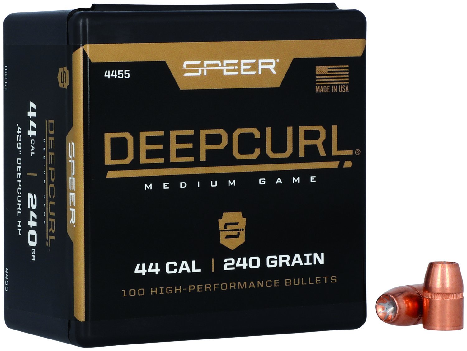 Speer DeepCurl 4455 44 Caliber 240gr Hollow Point 204 50/Box - Speer - 44 Caliber