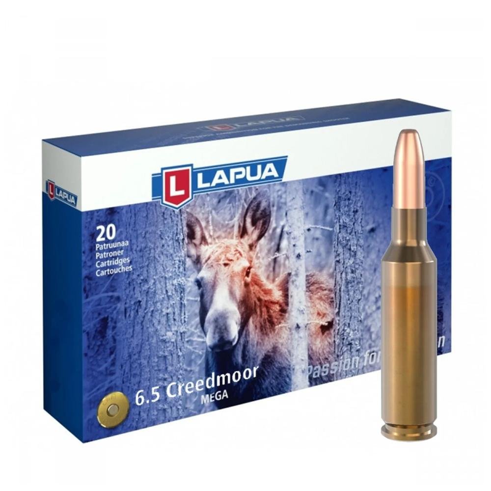 Lapua 4316064 6.5 Creedmoor 156gr Mega SP Rifle Ammo, 20 Rounds - Lapua - 6.5 Creedmoor