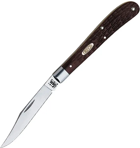 Buy Case Slimline Trapper 3.25 in Clip Point Brown Synthetic 1 Blade online