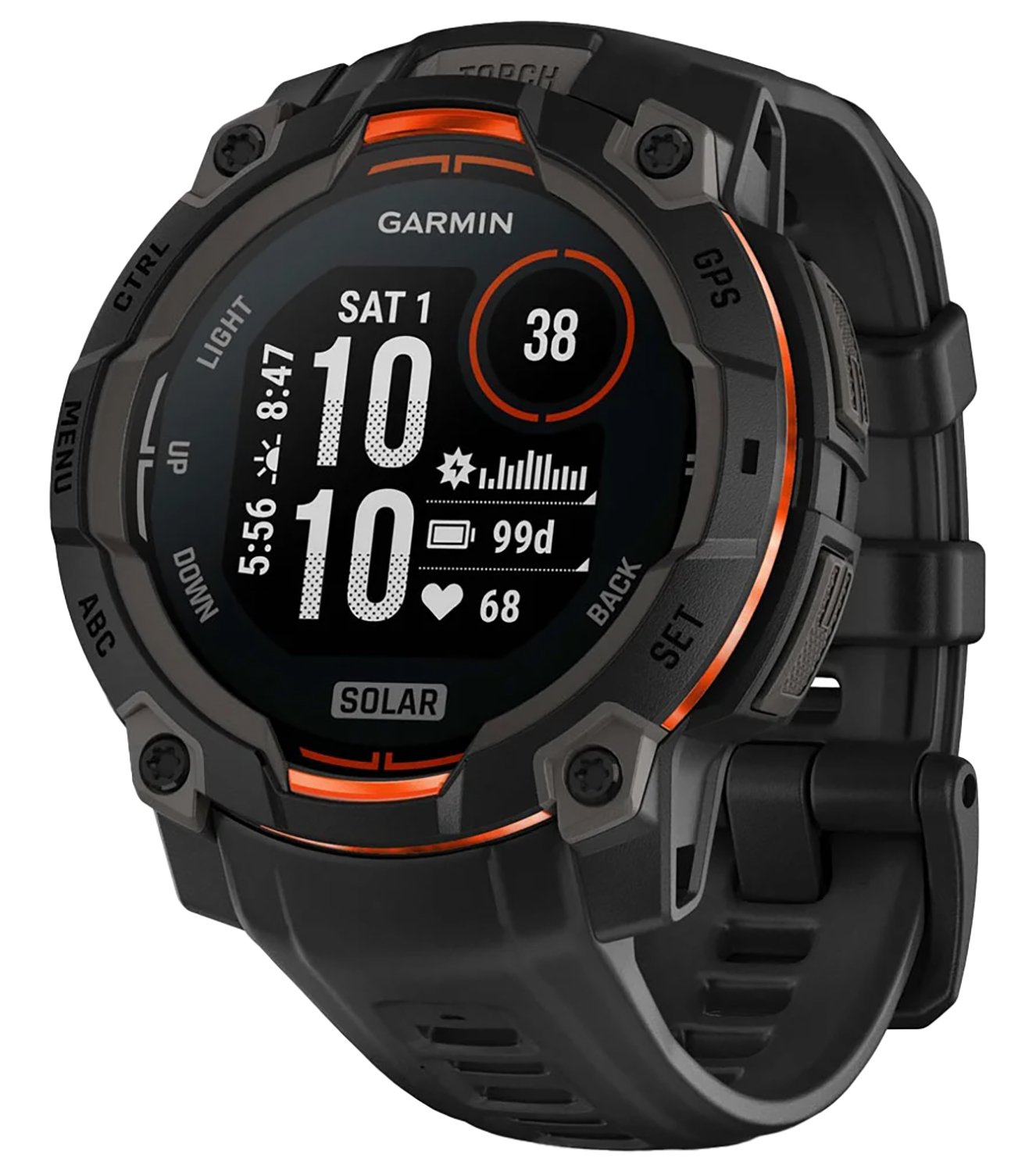 Garaysar Instinct 3 45mm Solar Black/Charcoal Wrist Watch - GARAYSAR