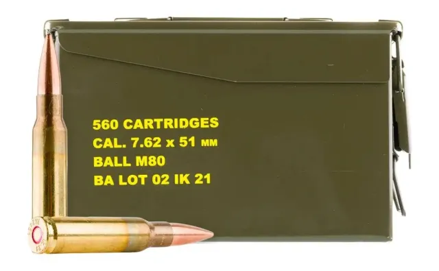 IGMAN 810091156261 7.62x51 M80 Ammunition, 20 Rounds - IGMAN - 7.62x51mm