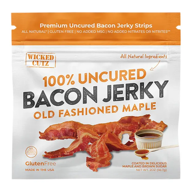 Buy WICKED WCPJ02MA Old Fashioned Maple Bacon Jerky 2-Serving 10-Pack online