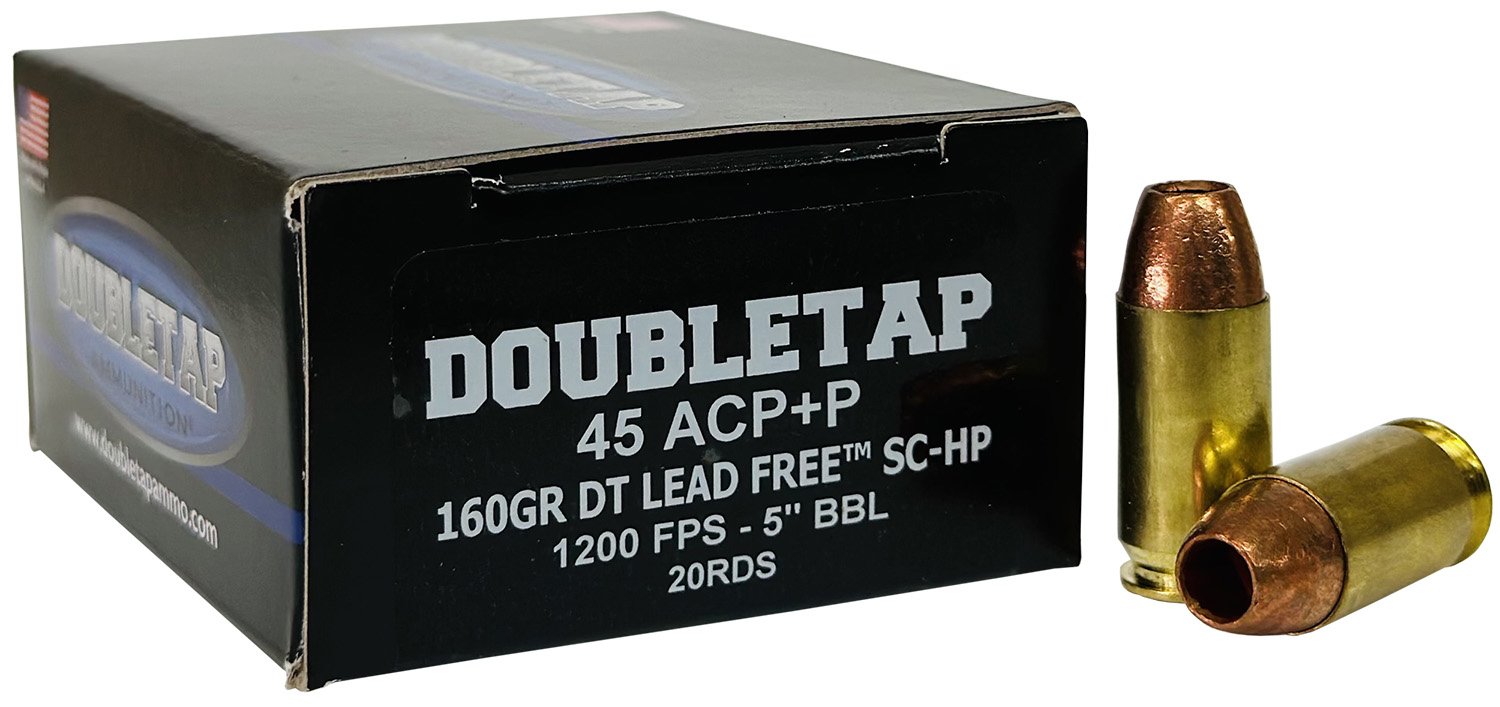 DoubleTap Ammunition 45A160XM 45ACP 160gr Lead Free HP 20 Box - DTAP - 45 ACP