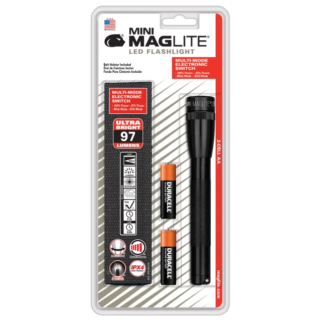SP22 Mini Maglite 2 AA-Cell LED Flashlight w/ Holster - Maglite