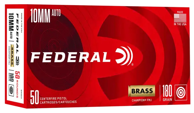 Federal WM5221 Champion 10mm Auto 180gr FMJ Ammo 50 Rounds - Federal Premium Ammunition - 10mm Auto