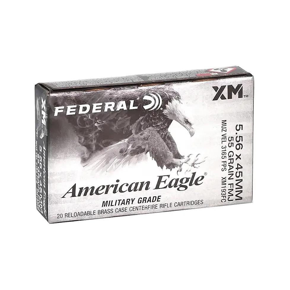 Buy Federal Premium American Eagle 5.56 NATO 55gr FMJ 20 Rounds AE193 online