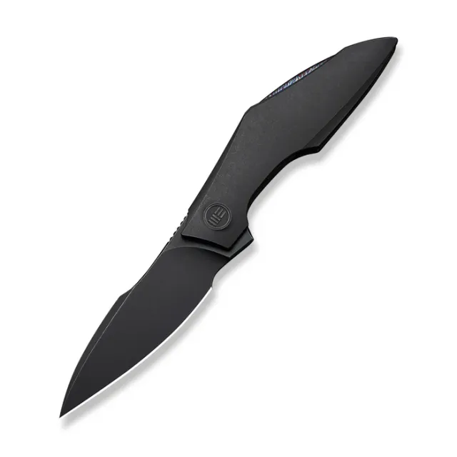 We Knife Krait Snake Flipper Knife Black Titanium Handle - We Knife