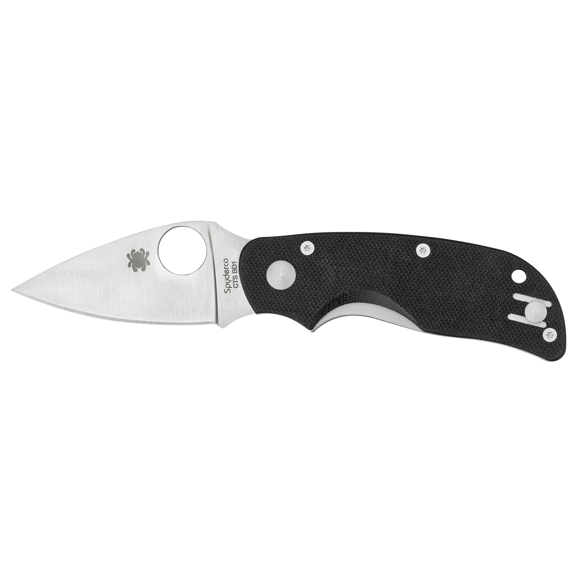 Spyderco C129GP Cat 2.44" Folding Knife, 440C Satin, Black G10 Handle - Spyderco
