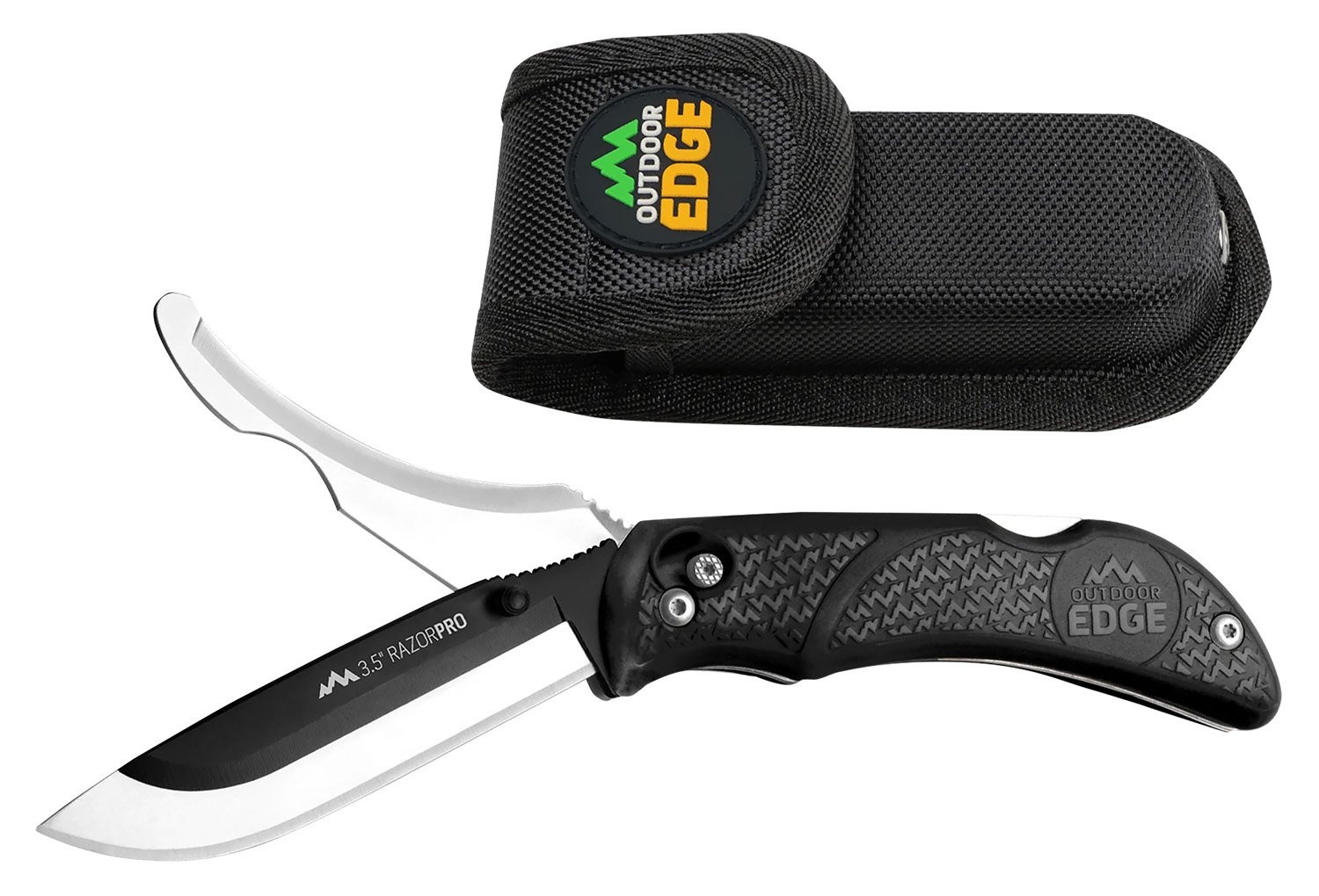 Outdoor Edge RO10C RazorPro 3.5 In Folding Knife Black TPR Handle - Outdoor Edge