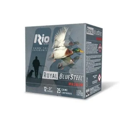 Rio Royal BlueSteel Magnum High Velocity Shotshells 12ga 3 1 1/5oz #3 25/ct - Rio Outdoors Corp