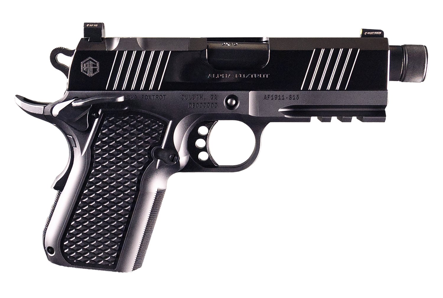 Alpha Foxtrot AA35X1QMB-PDBK15-NVC 9mm Handgun, 15rd, 3.5" Threaded Barrel - Alpha Foxtrot - 9MM