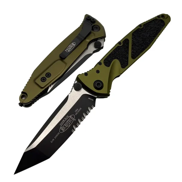 Microtech Socom Elite 161-2OD 3.98 In TNT PS Black OD Green ALU Handle - MICROTECH