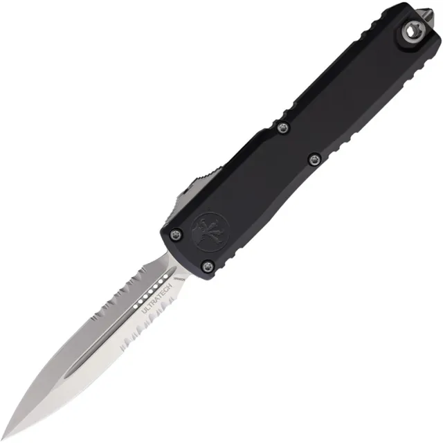 Microtech Ultratech G3 ZBP 3.55 In D/E Part Serr Stonewash Black - MICROTECH for sale at Iron and Lace