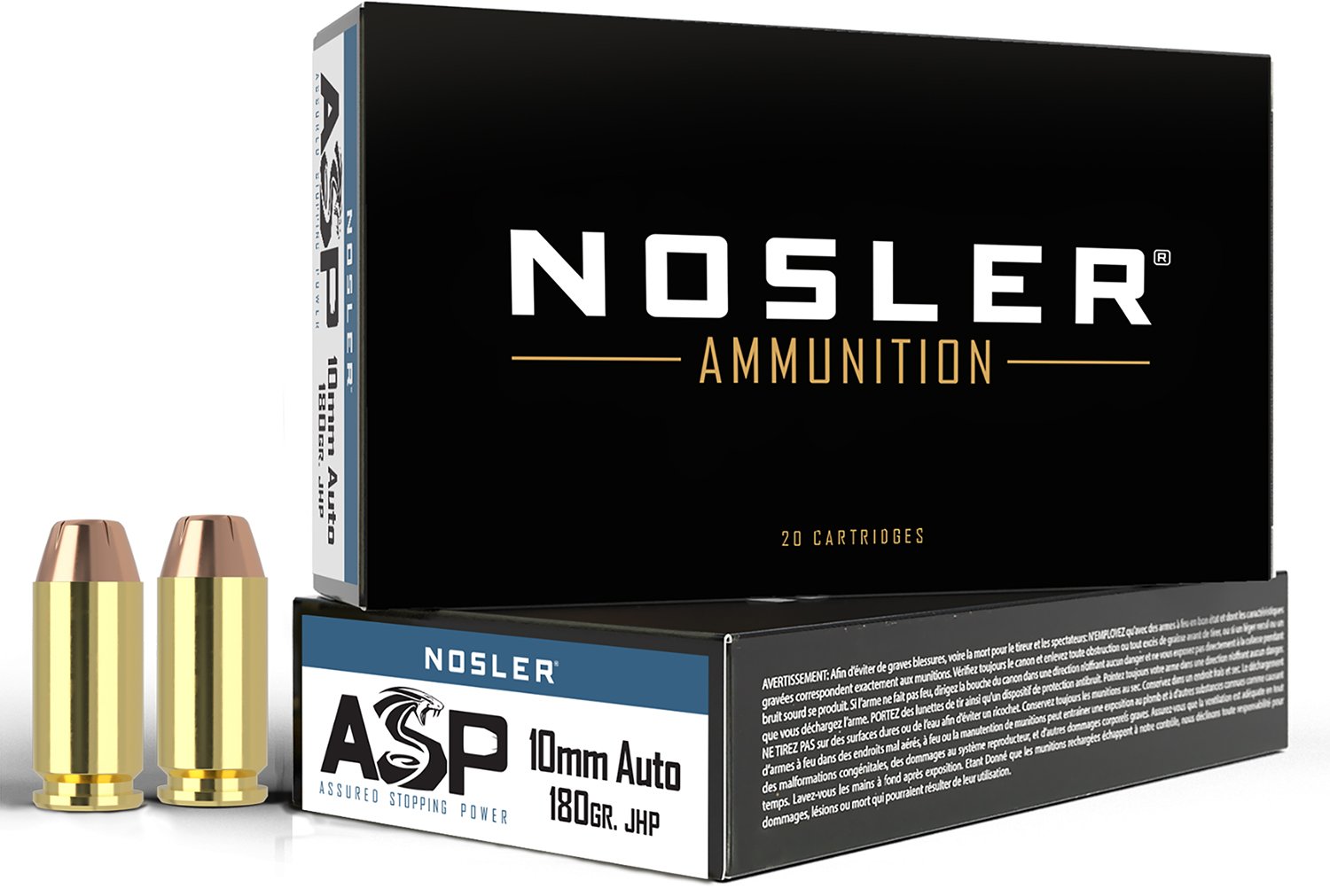 Nosler 51412 10mm Auto 180gr Jacketed Hollow Point 50 Rounds Per Box - Nosler - 10mm Auto