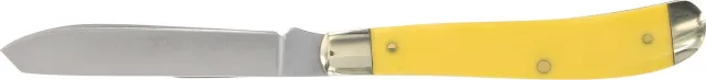 Old Timer 1180011 Gunstock Trapper 3" Stainless Steel Blade Yellow Handle - OTM