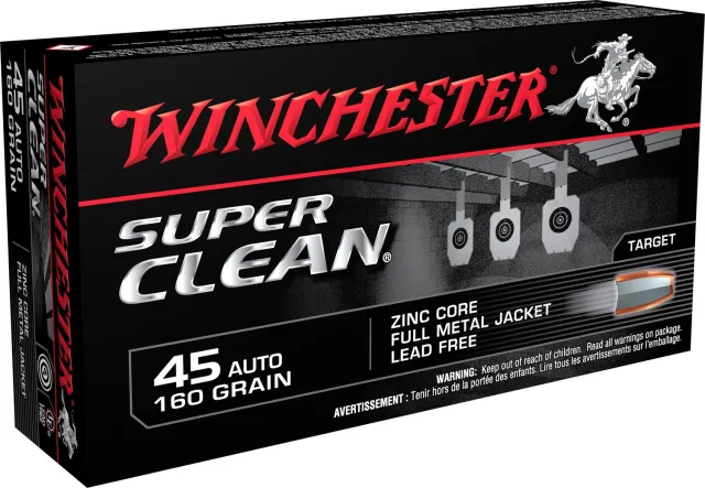Winchester Ammo W45LF 45 ACP Lead Free Full Metal Jacket 160 Grain 50 Ro...