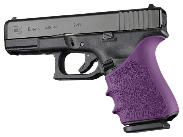 Hogue 17056 HandAll Beavertail Grip Sleeve Fits Glock 19/23/32/38 Purple - Hogue