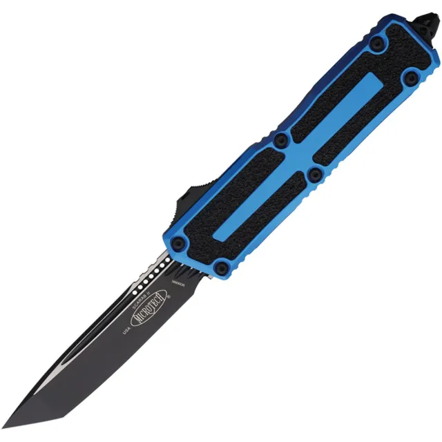 Microtech Scarab II G3 3.97 In TNT STD Black Blue ALU HNDL - MICROTECH for sale at Iron and Lace