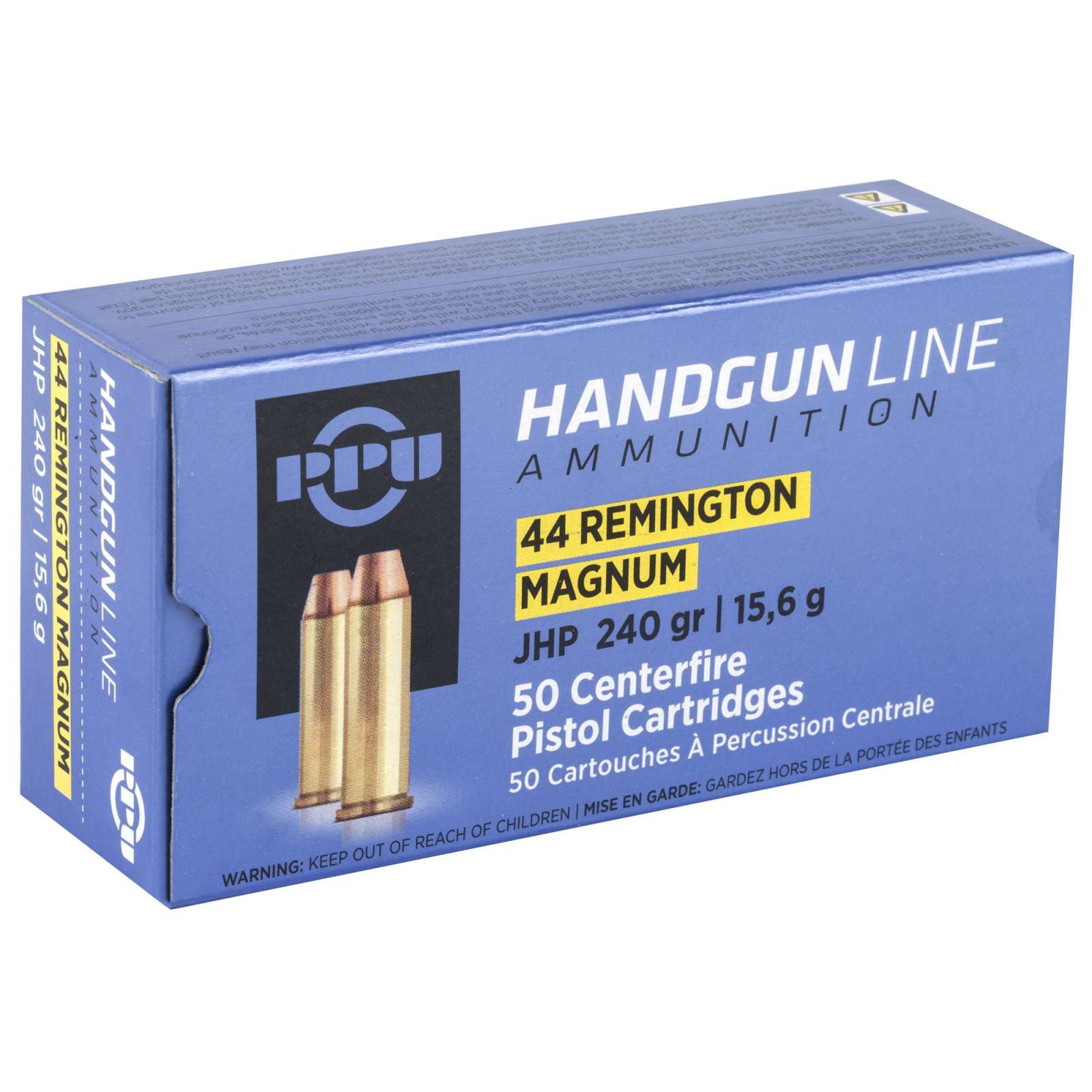 PPU PPH44MH Handgun 44RemMag 240gr Jacketed Hollow Point 50 Per Box/10 Case - Prvi Partizan - 44 Magnum
