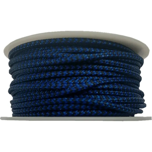 Buy Stiff Braided Polyester D-Loop Material - Blue/Black 1m online