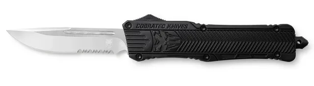 CobraTec LBCTK-1LDNS 3.9" Drop Point Serrated OTF Knife D2 Steel - CobraTec Knives