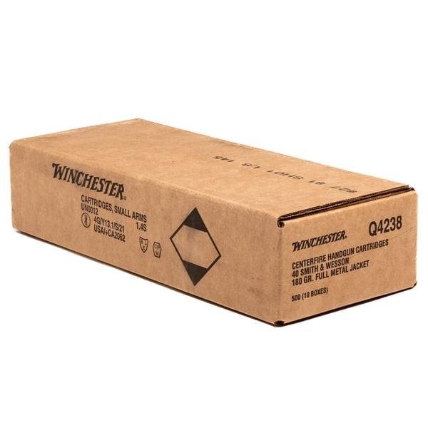 Buy Winchester USA Handgun Ammunition .40 S&W 180 gr FMJ 1020 fps 500/ct online