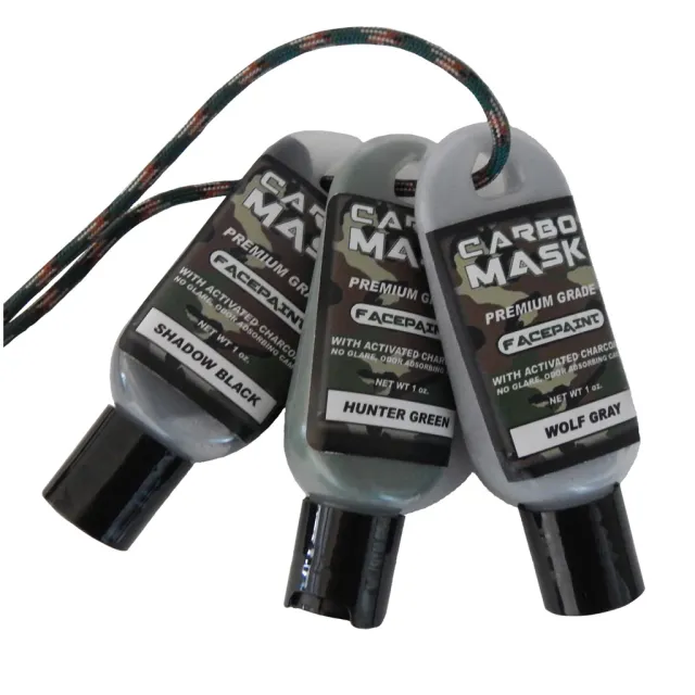 Carbomask 310123 Facepaint Black/Green/Grey 1oz 3pk Water-Based - Carbomask