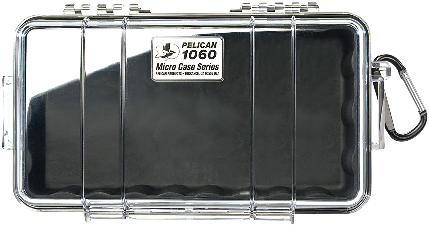 Pelican 1060-025-100 Micro Case Black/Clear Hard 9" x 5.56" x 2.62" - PELICAN