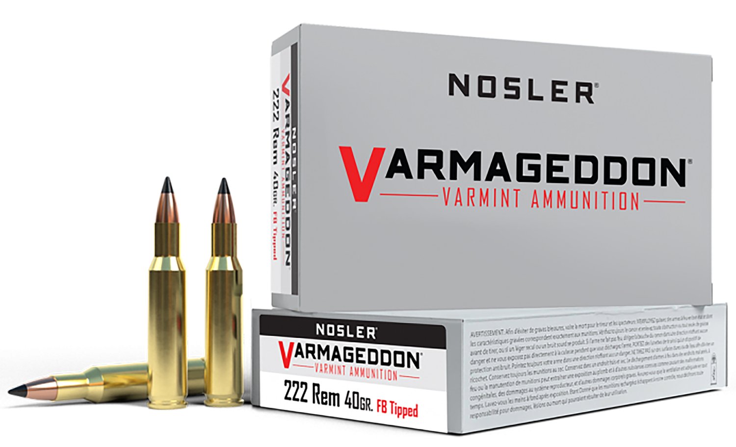 Nosler Varmageddon 65135 222 Rem 40 Grain Tipped Flat Base 20 Rounds - Nosler - 222 Rem