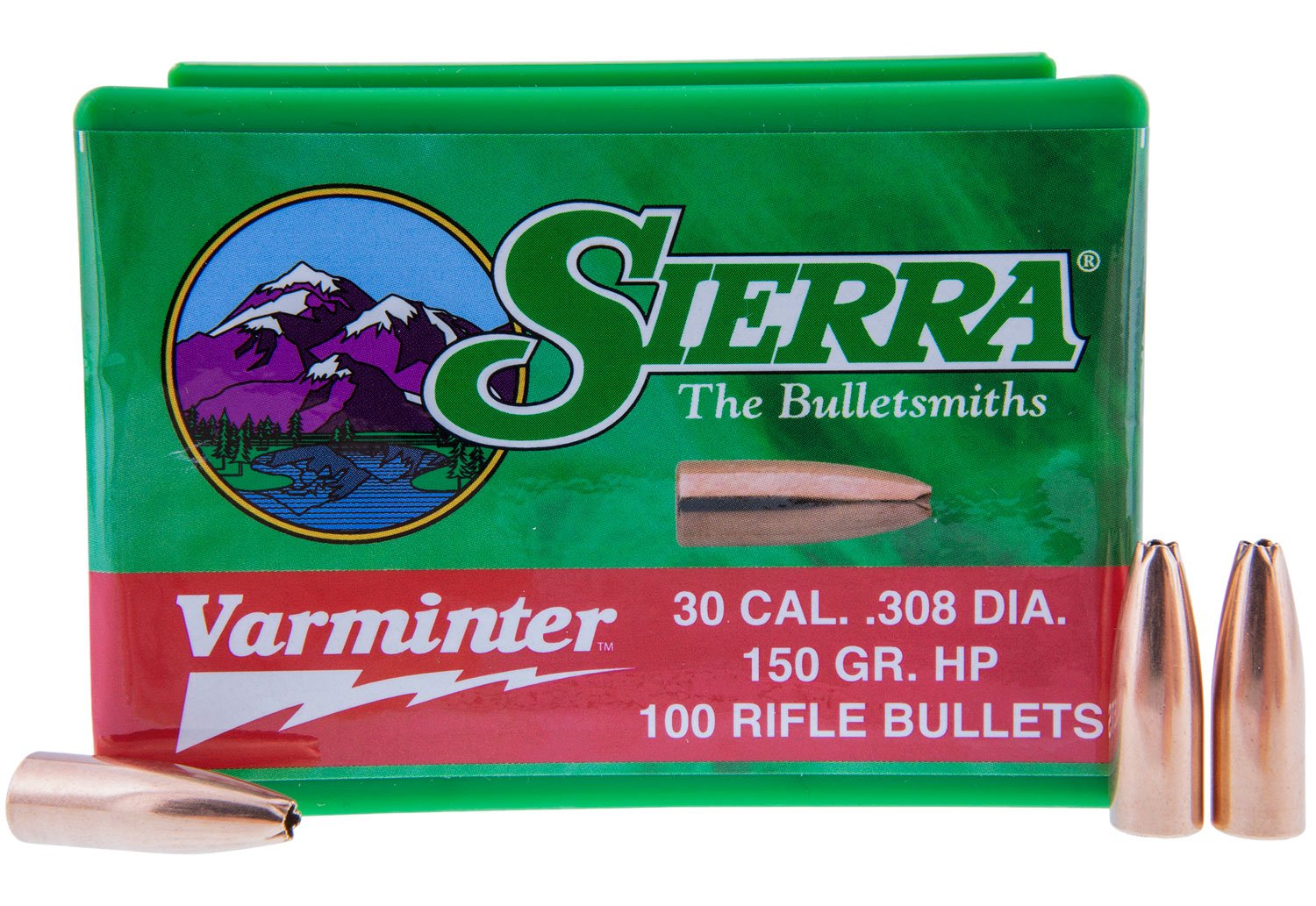 Sierra 2136 Varminter 30 Caliber 150 Grain Hollow Point 100 Count - Sierra Bullets - .308