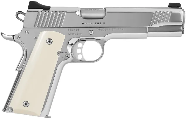 Kimber STAINLESS II 38 SUPER 5.00In 9Rd High Polished Ivory - Kimber Manufacturing, Inc. - 38 SUPER