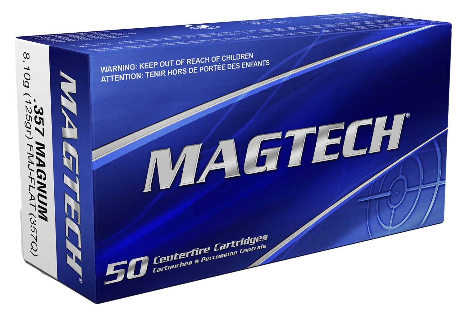 Magtech Ammunition 357Q .357 Mag 125gr FMJ Flat Point 50rd - Magtech Ammunition - 357 Mag