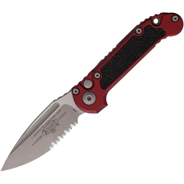 Microtech LUDT G3 3.5 In Part Serrate Apocalyptic Merlot Alu Handle - MICROTECH for sale at Iron and Lace