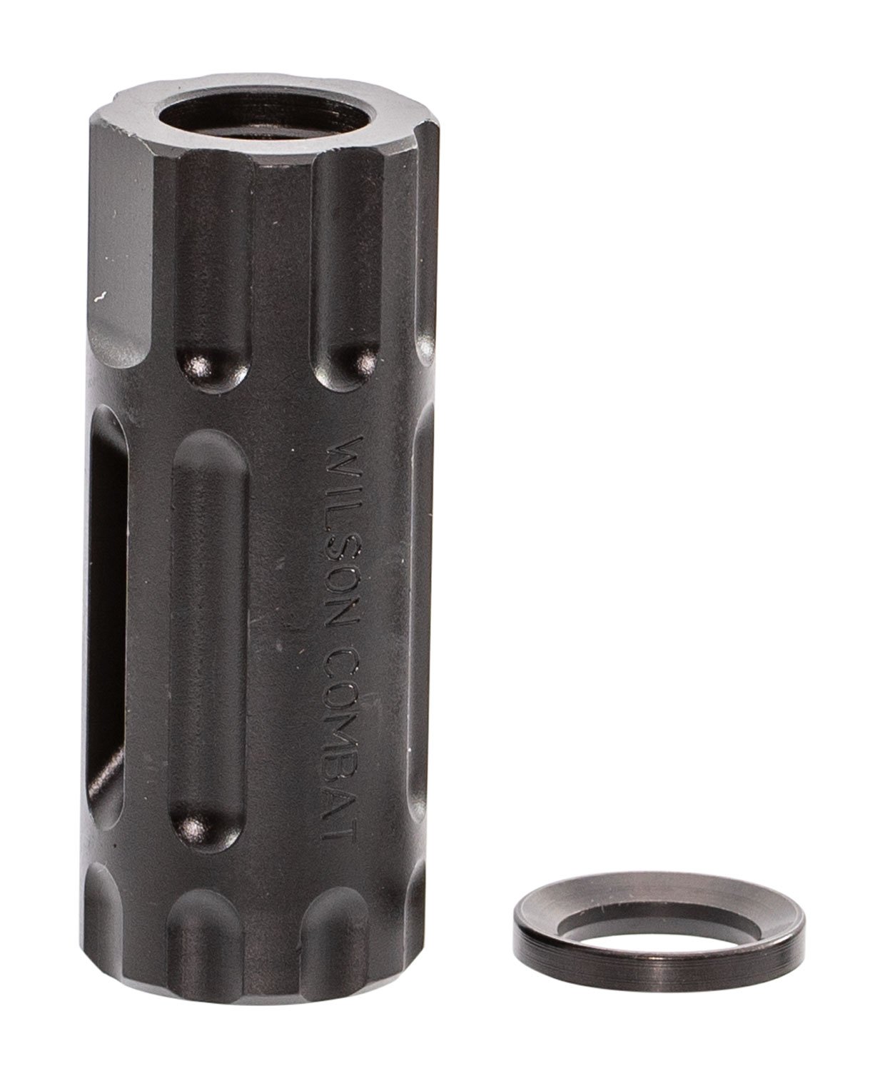 Wilson Combat TRQCOMP12X28 Q-Comp Muzzle Brake 1/2"-28 TPI Black Steel - Wilson Combat