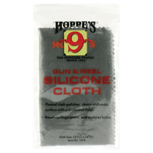 Hoppe's 1218 Silicone Cleaning Cloth Flannel Pretreated with Lubricant 11" x 14" Resealable Bag 10 Per Pack - Hoppe's - 12.75" X 14.5"