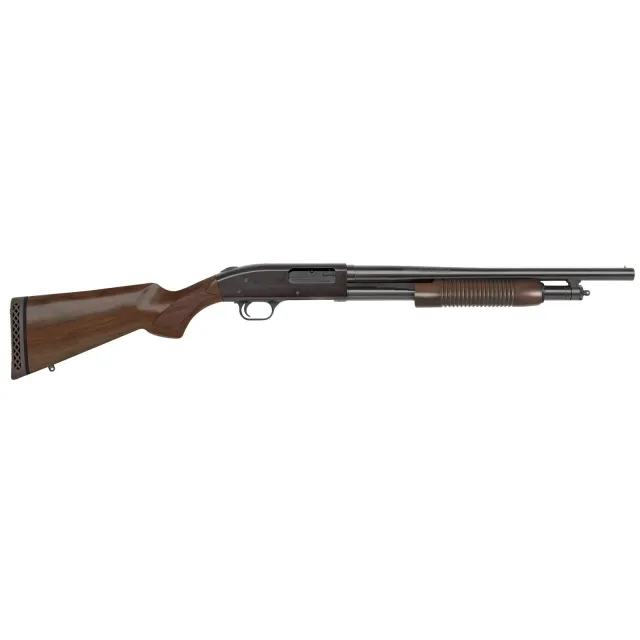 Buy Mossberg 50429 500 Retrograde 12 Gauge 5+1 3" 18.50" Cylinder Bore Barrel, Drilled & Tapped Receiver, Blued Metal Finish, Walnut Stock with Checkered Grip & Corn Cob Forend, Vented Recoil Pad online