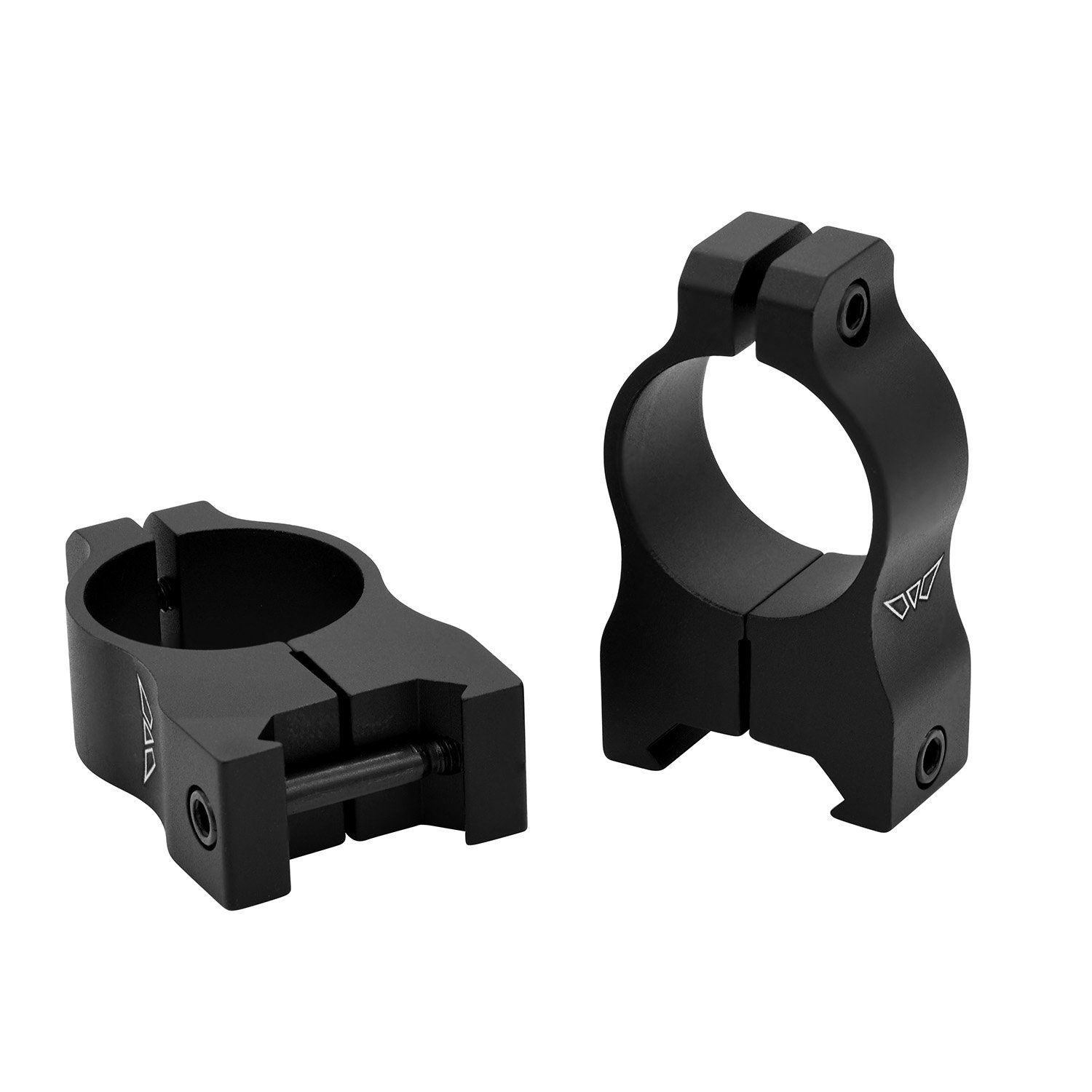 Warne V402M Scope Rings Vapor Matte Black 1" High 0 MOA Aluminum - Warne - 1"