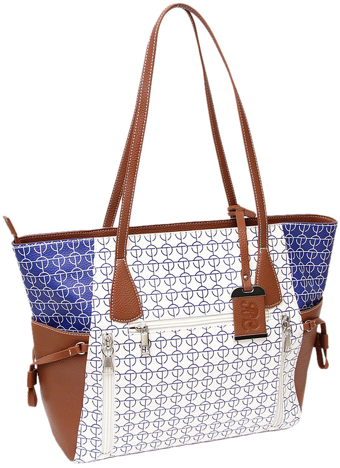 Bulldog BDP-086 Concealed Carry Purse Tote with Holster White/Blue - Bulldog