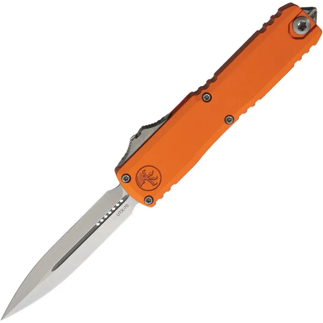 Microtech UTX-70 G4 2.5 In D/E Stonewash Orange ALU Handle - MICROTECH