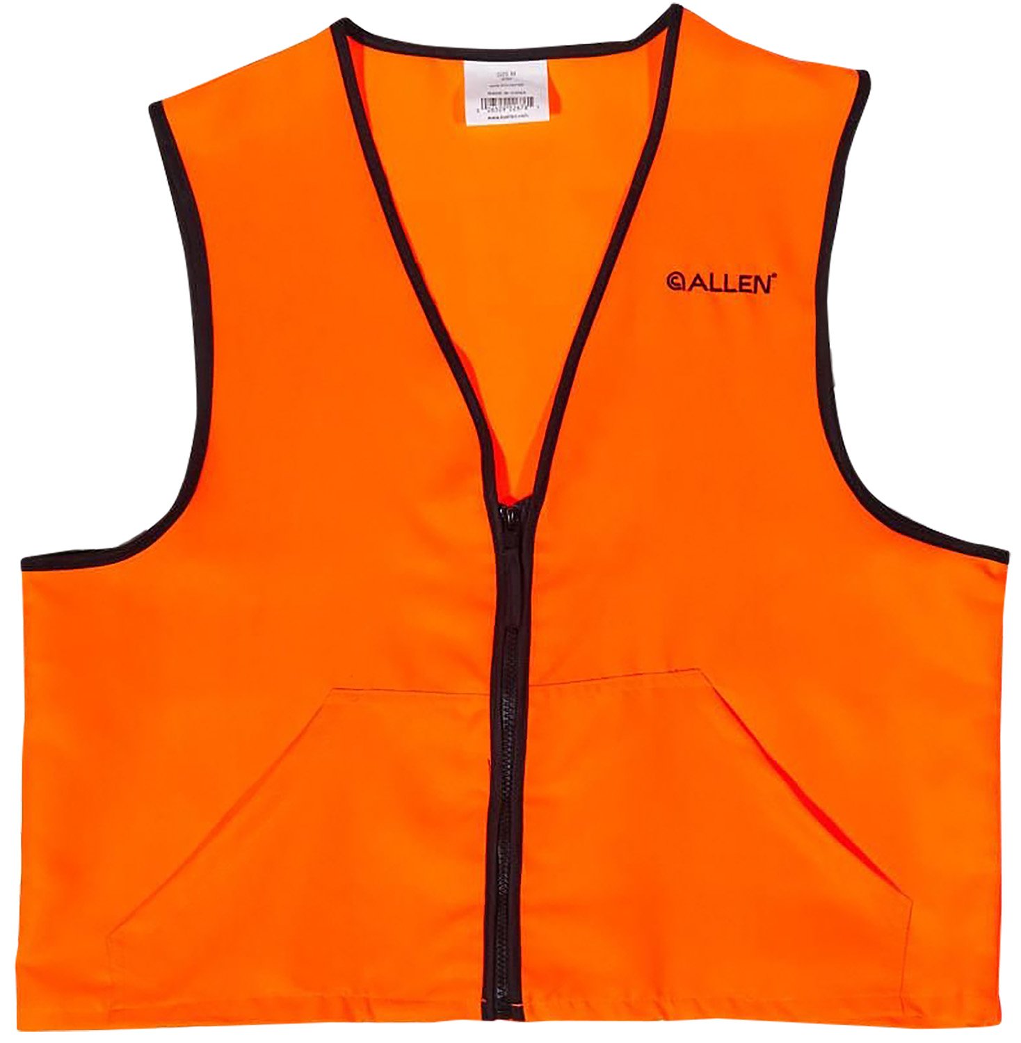 Allen 15765 Hunting Vest Medium 600 sq in Blaze Orange Polyester Zipper - Allen Company