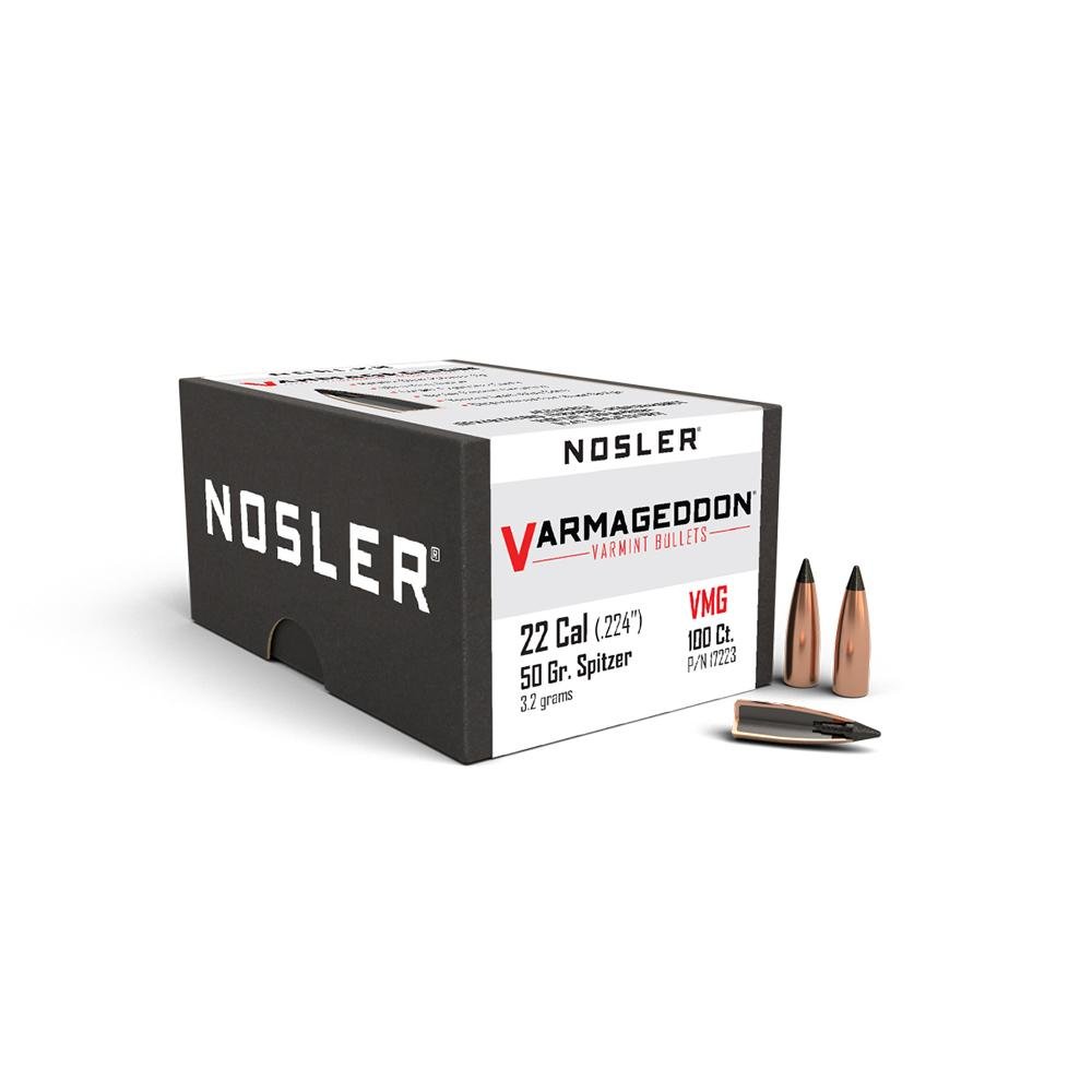 Nosler Varmageddon .22 Caliber, 50gr Flat Base Tipped Bullets, 100 Count - Nosler - 22 CALIBER