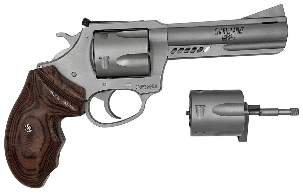 Charter Arms 73942 Revolver Double Dog 357/9MM 4.2" Stainless/Walnut - Charter Arms - 357|9MM