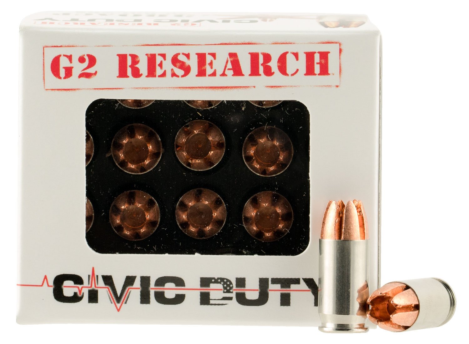 G2 Research G00621 Civic Duty 380ACP 64gr Copper Expansion Projectile 20 - Amend2 - 380 Auto
