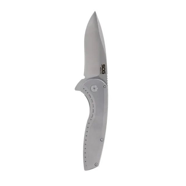 SOG Knives Aegis FLK 2.0 Folding Knife 3-1/4 Drop Point Blade Silver - SOG