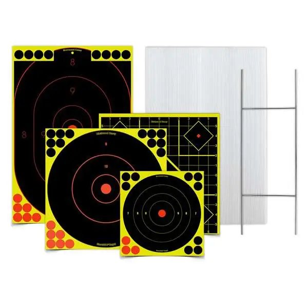 Birchwood Casey 38102 Stand Target Kit 12x18 Black Yellow 4 Targets - Birchwood Casey