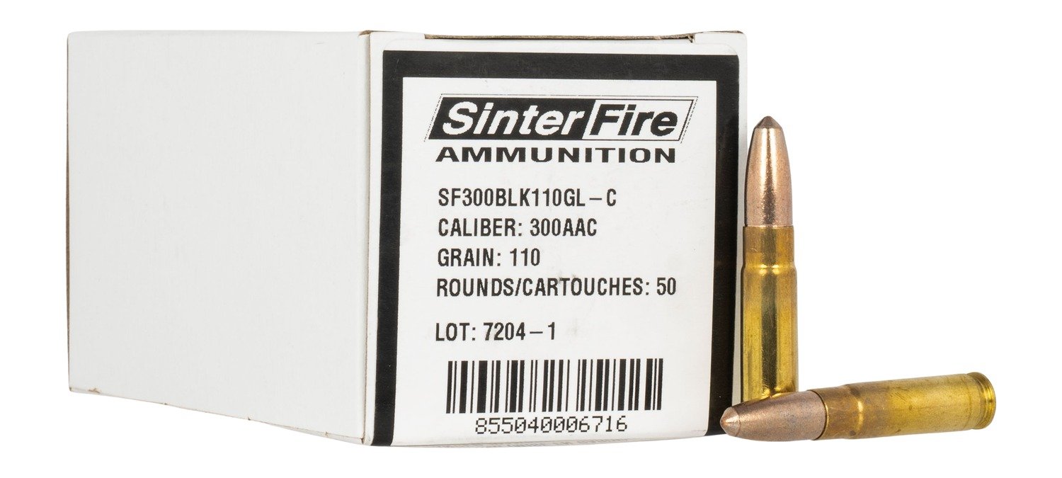 SINTERFIRE SF300BLK110GLC 300 BLK 110gr LF 50 Rounds - SINTERFIRE