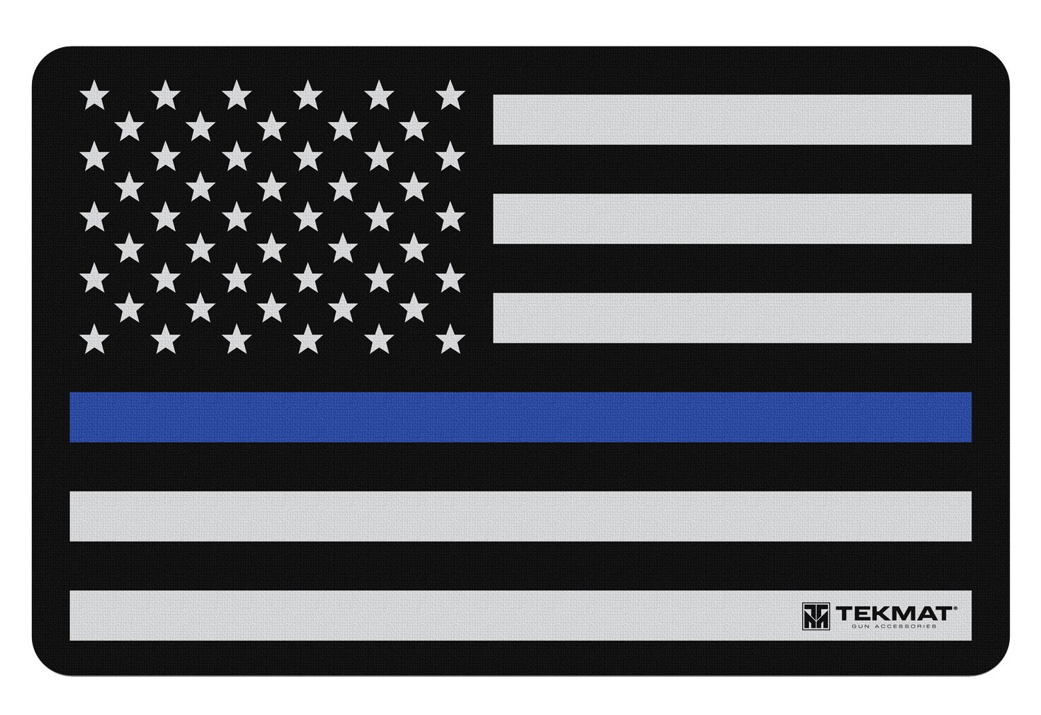 Buy TEKMAT TEKR17POLICE 11x17 In 1/8in Padded Rubber Mat Blue Line Flag online