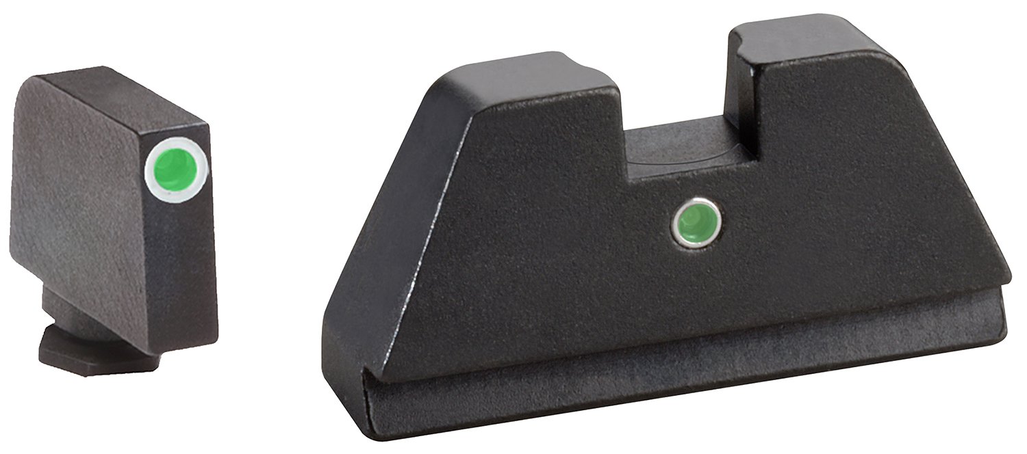 AmeriGlo GL191 Optic Sight Set Glock XL Tall Green Tritium White Outline - AMER