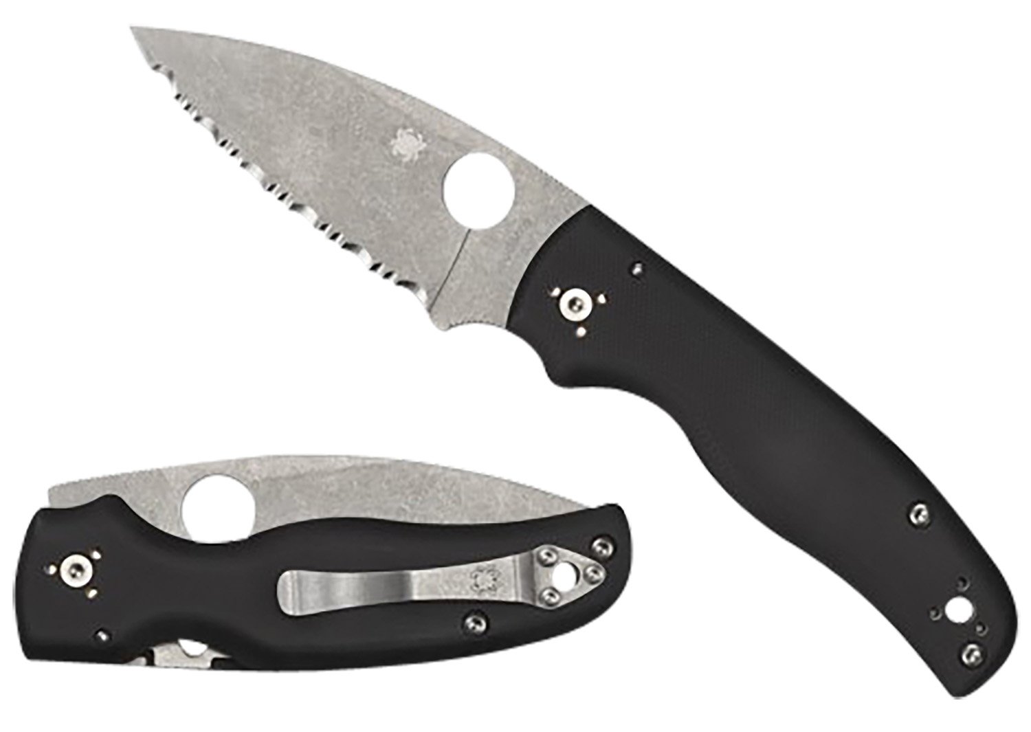 Spyderco C229GS Shaman 3.58" Serrated CPM S30V Blade G10 Handle Knife - Spyderco
